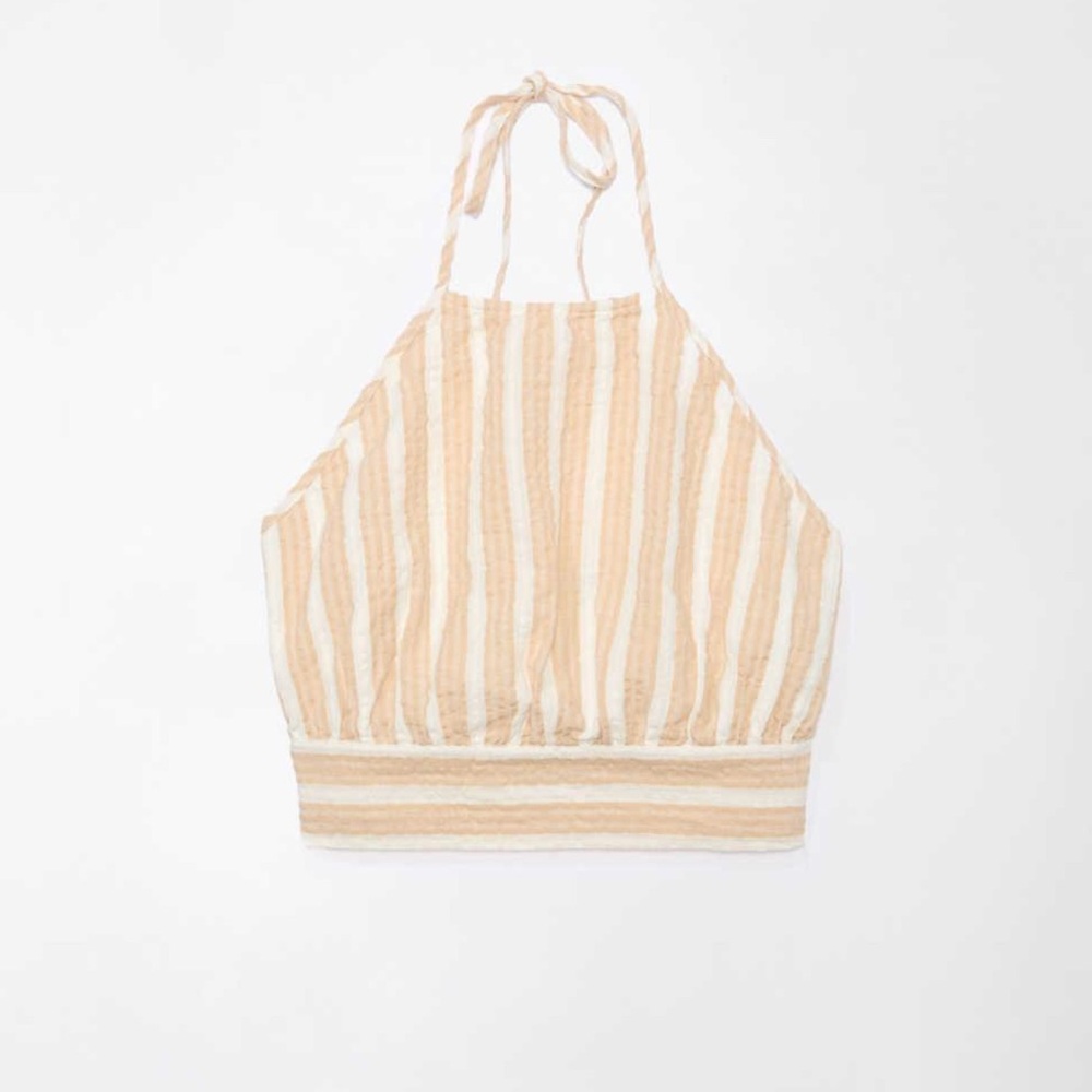 American Eagle-Cropped Tie-Back Halter Top